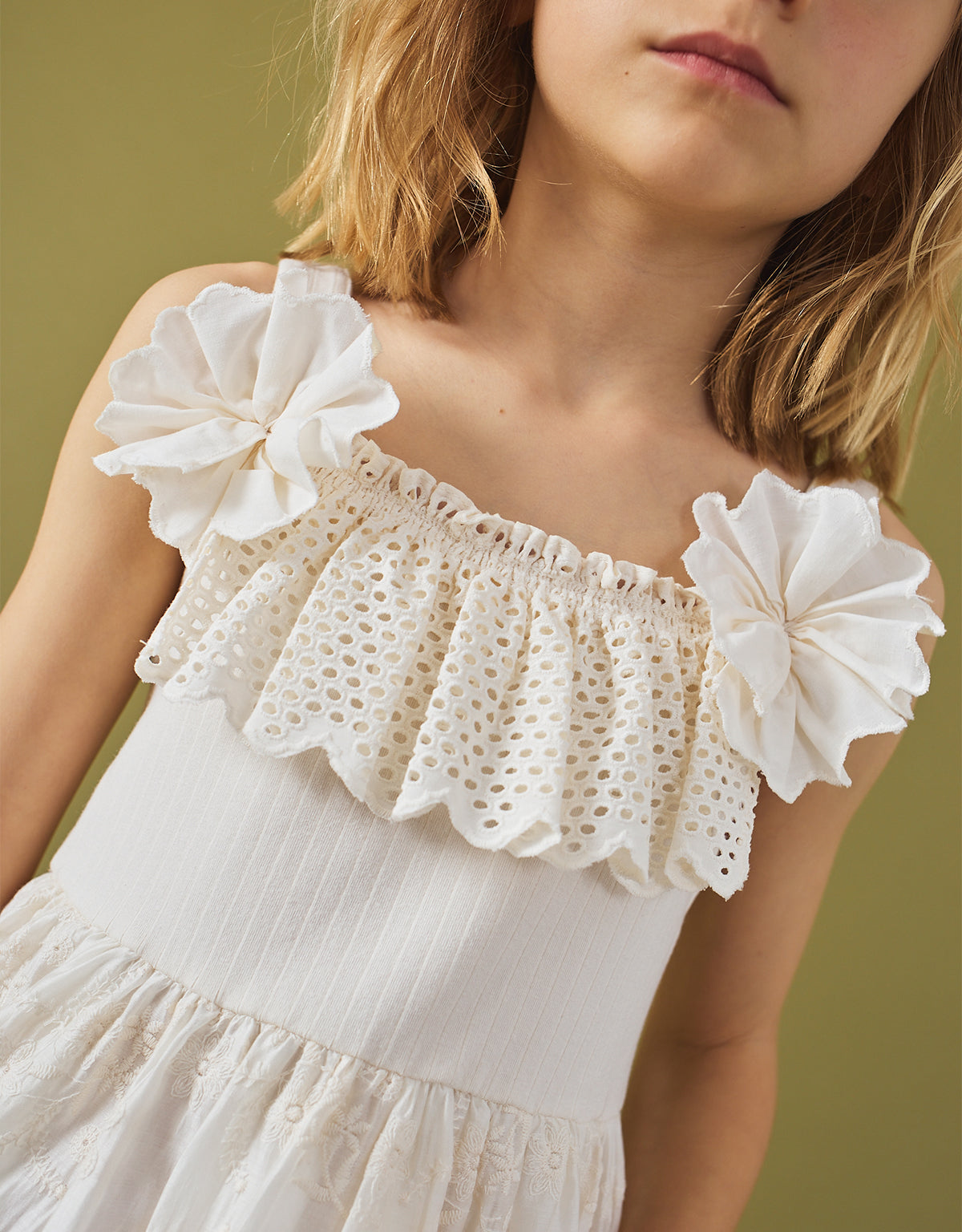 Addison Dress with Corsage & Tiered Skirt style detail