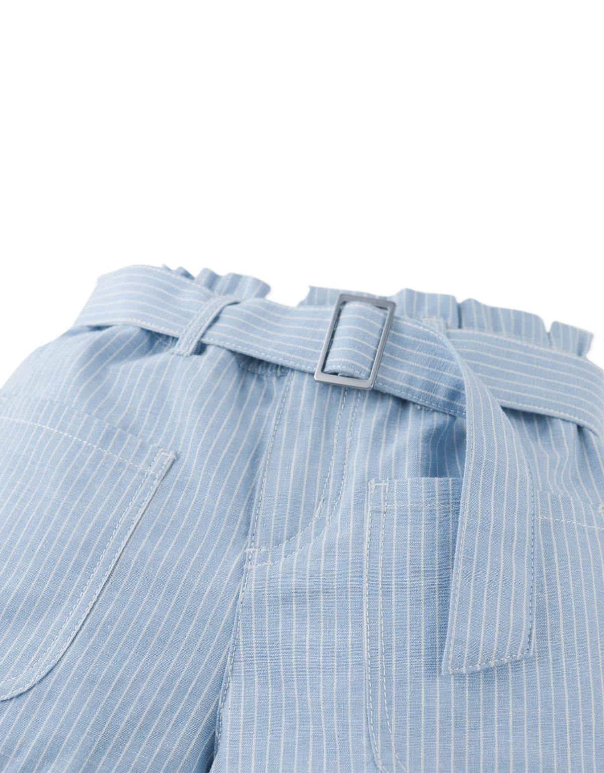 Amara Linen-like Cotton Shorts with Big Pockets & Belt style detail