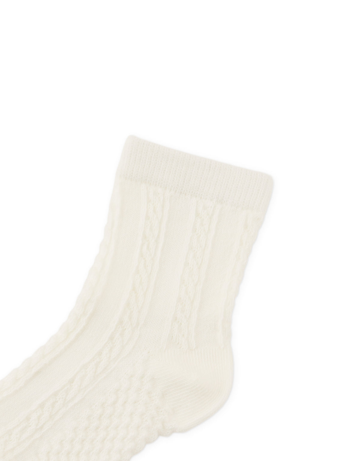 Fine Cable Knit Crew Socks close-up detail
