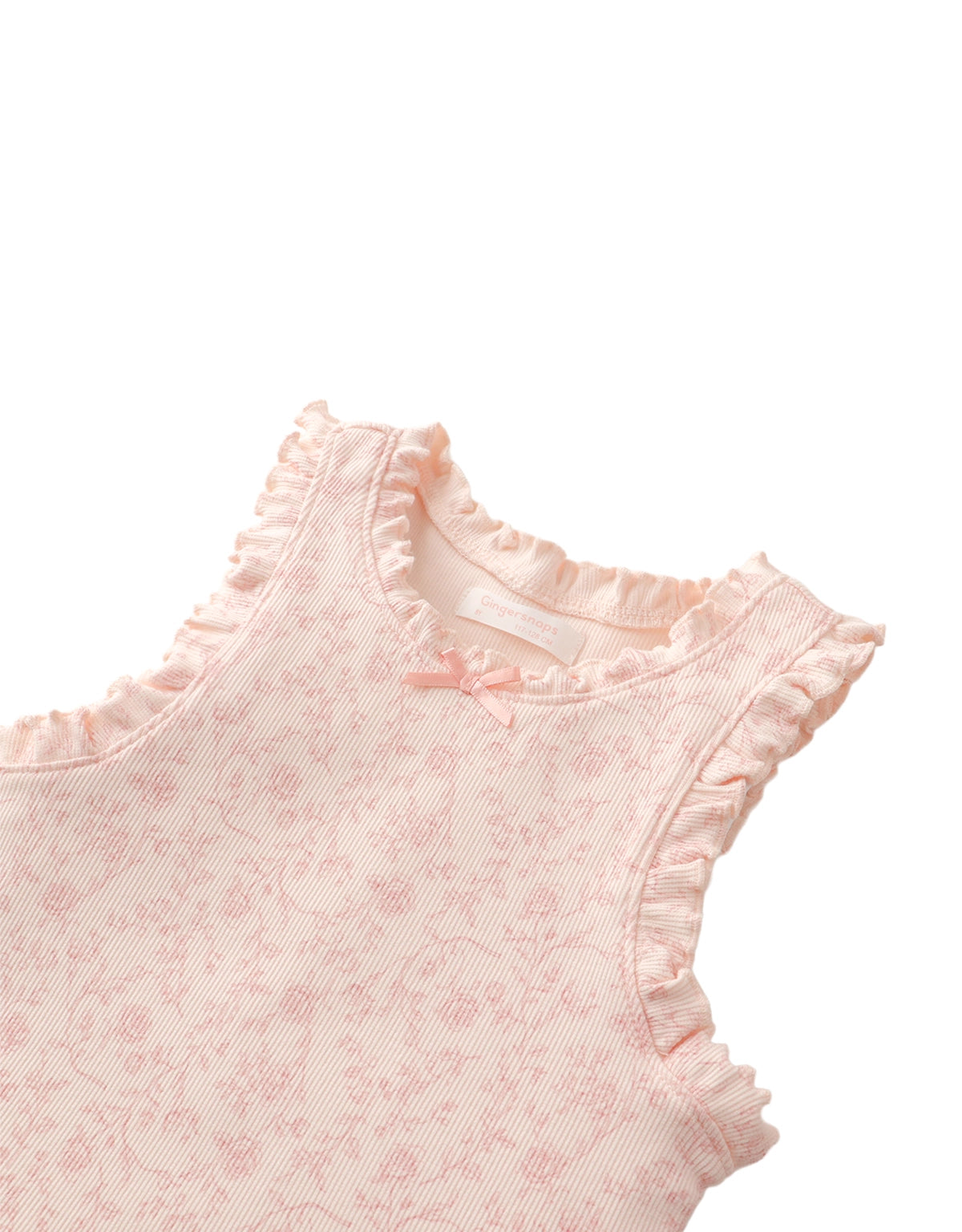 Casey Ruffle Tank Top in Floral Toile