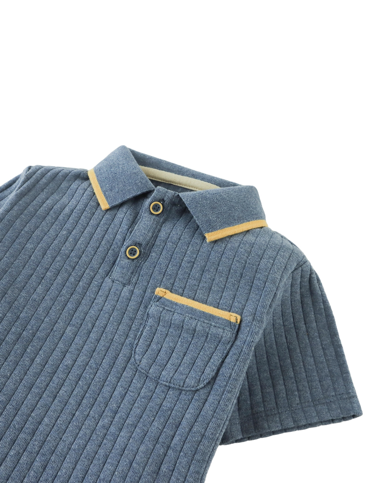 Baby Manu Ribbed Polo with Patch Pocket
