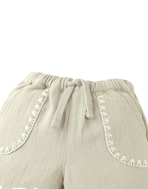 Baby Marlow Drawstring Shorts with Contrast Stitching style detail