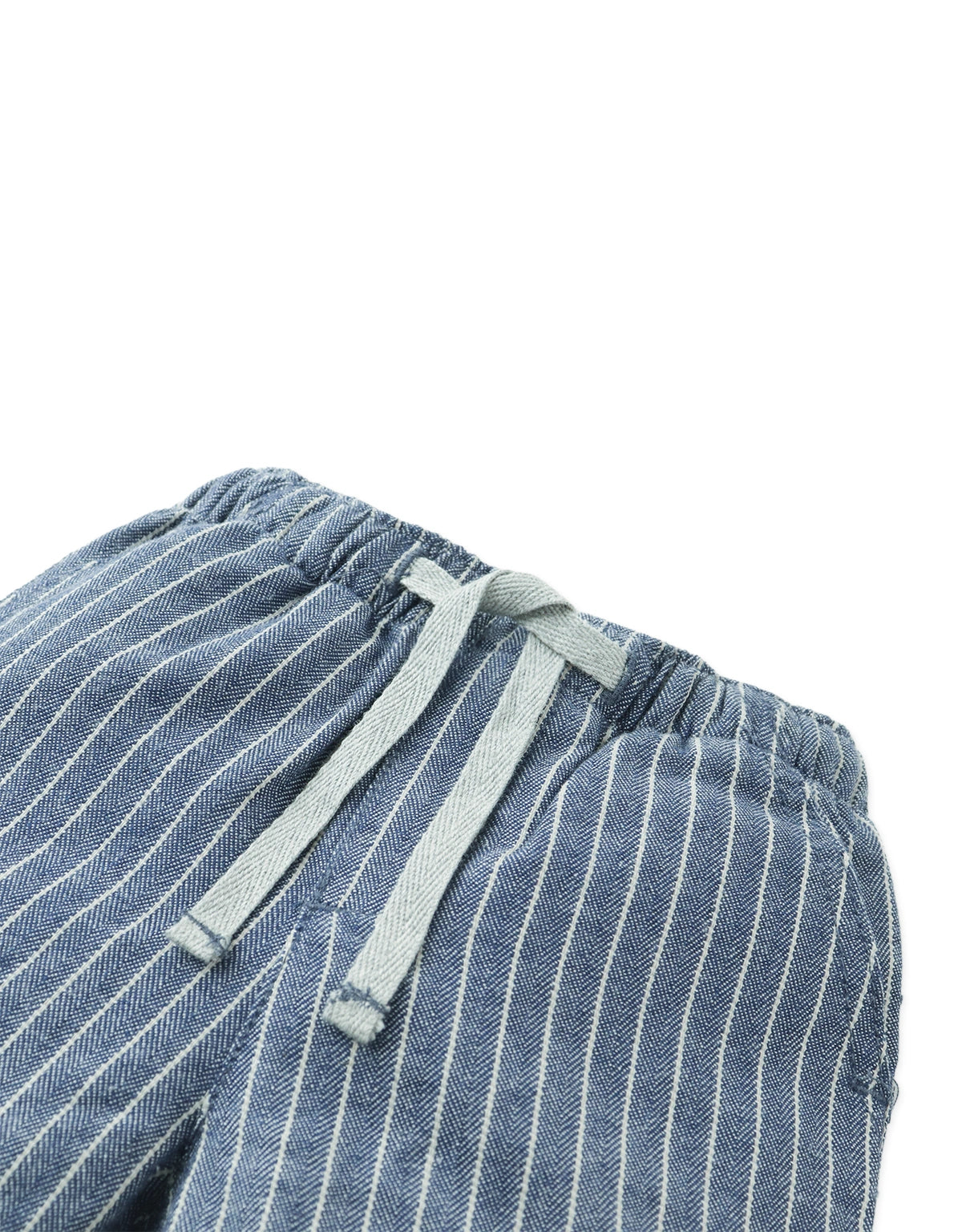 Baby Ronan Striped Herringbone Drawstring Shorts