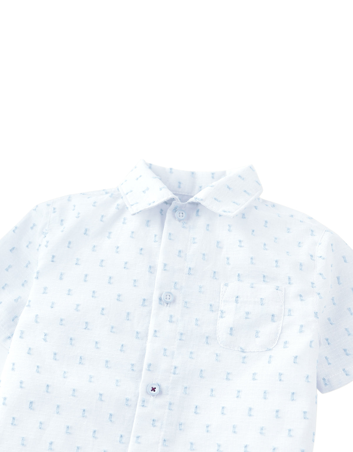 Baby Arnold Textured Dobby Shirt with Ant Embroidery