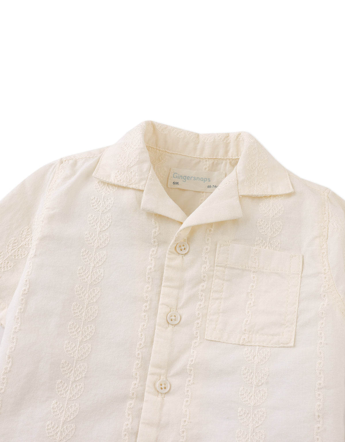 Baby Armin Embroidered Camp Collar Shirt front view