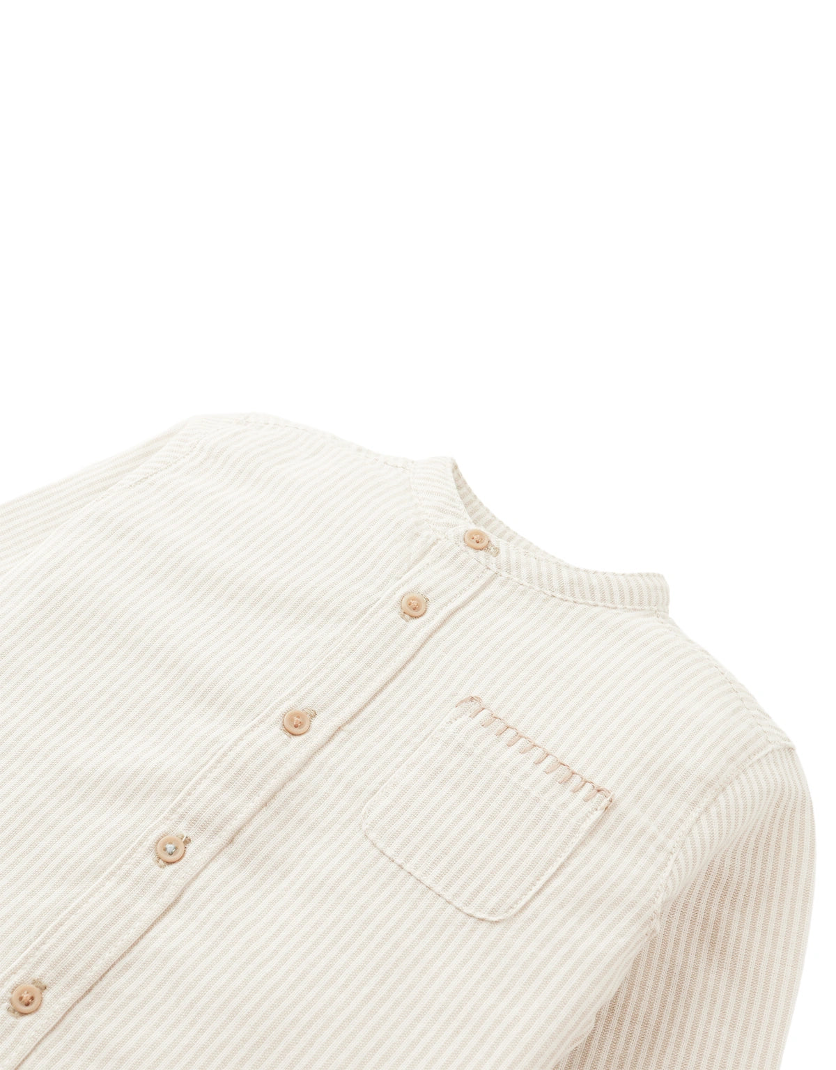 Baby Joel Striped Woven Mandarin-Collar Shirt