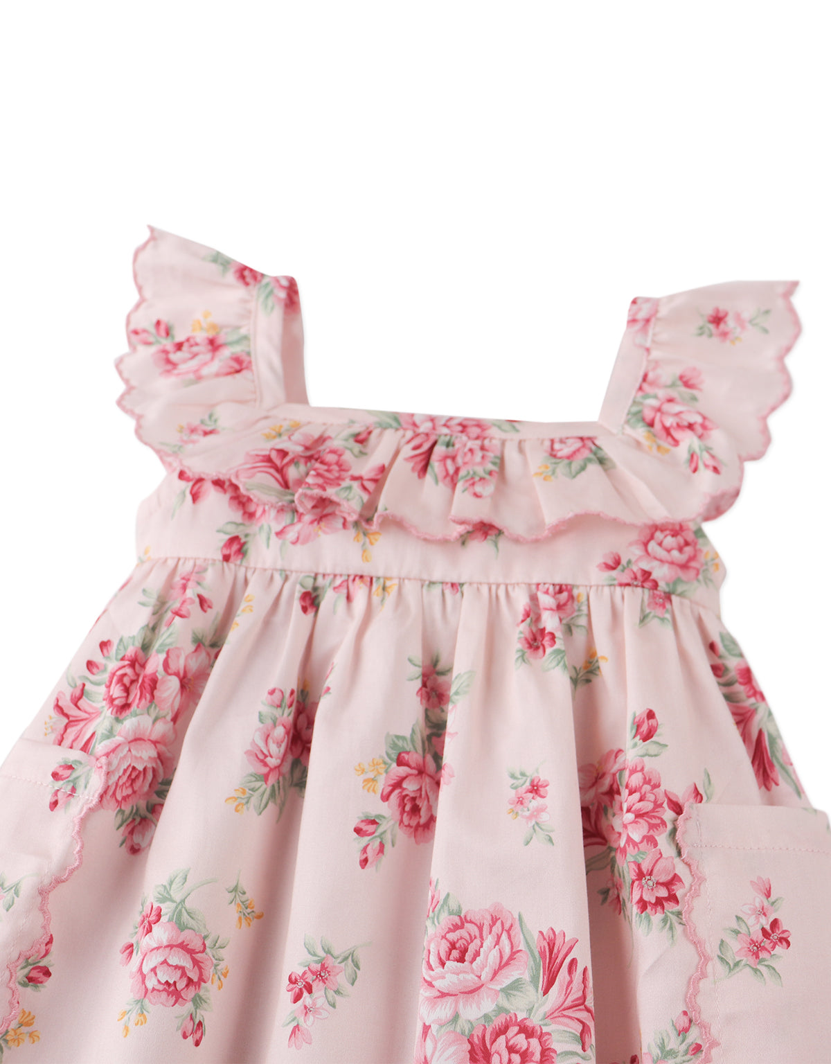 Baby Sydney Dress with Embroidered Scallop Details front view