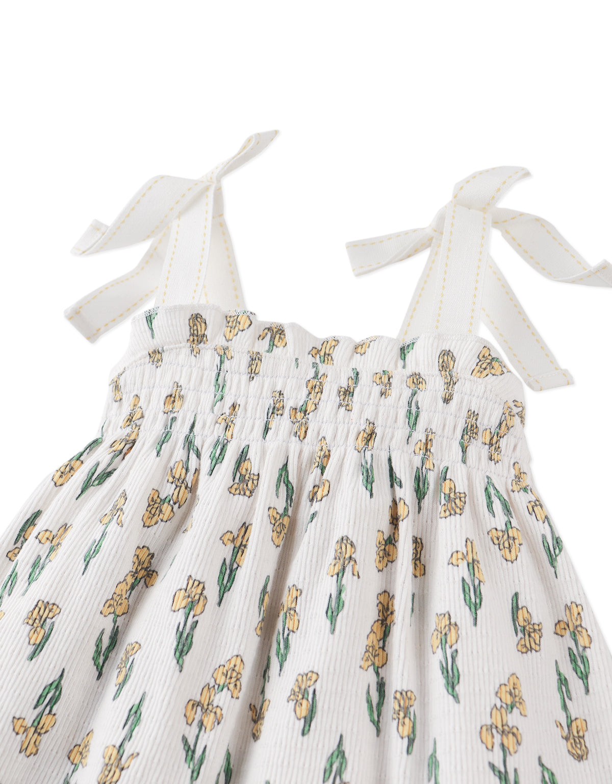 Baby Suzie Jersey Dress with Smocking & Bows front view