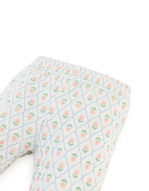 Baby Zoya Ribbed Leggings with Floral Damask Print front view