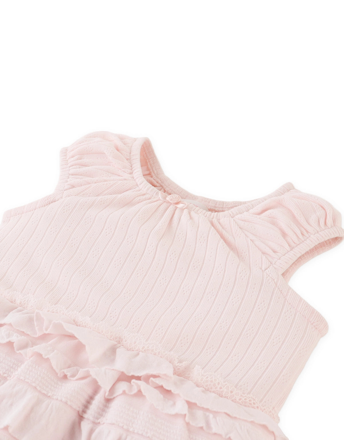 Baby Cheryl Ruffled Playsuit with Rosette Appliqué
