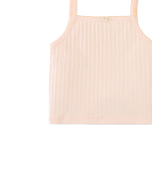 Baby Lila Ribbed Tank Top with Picot Edge style detail
