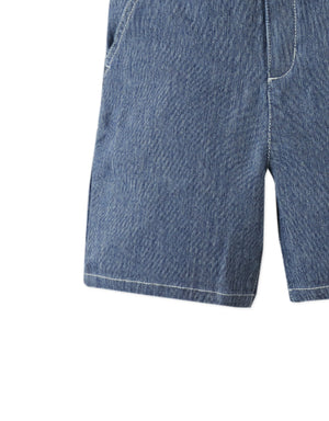 Gelgar Textured Denim Dress Shorts close-up detail