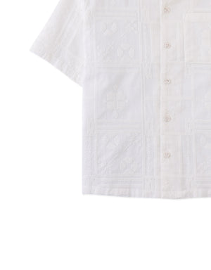Timothy Embroidered Camp Collar Button-Down Shirt style detail