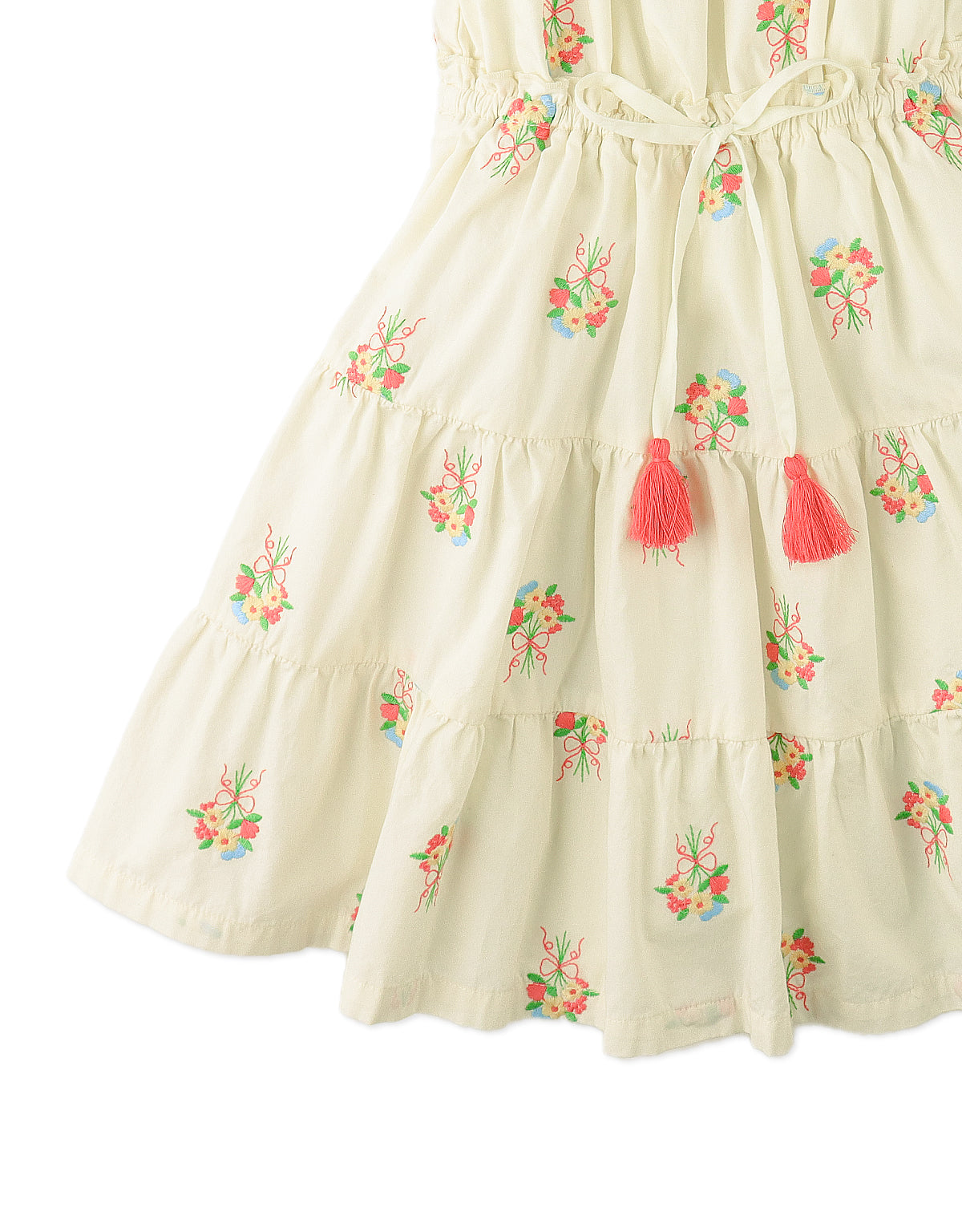 Avery Embroidered Dress with Bubble Sleeves style detail