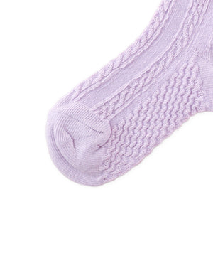 Fine Cable Knit Crew Socks outfit styling