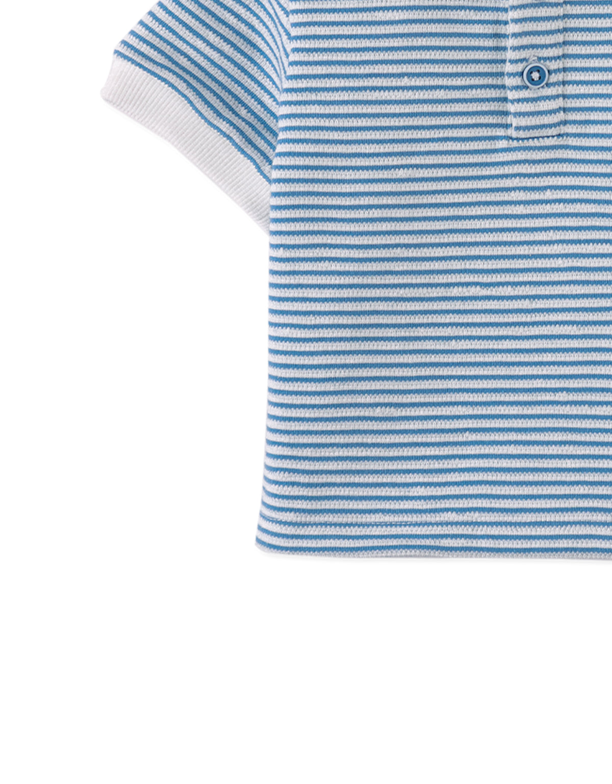 Baby Kirk Striped Textured Terry Polo Shirt style detail