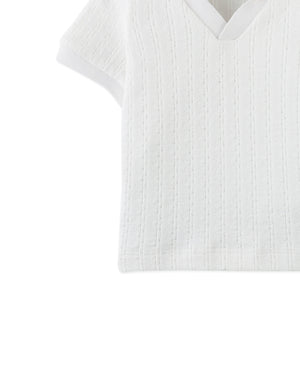 Baby Ludwig Cable Jersey Polo Shirt style detail