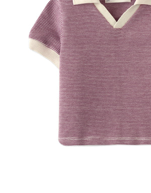 Baby Lancel Striped Piqué Polo Shirt style detail