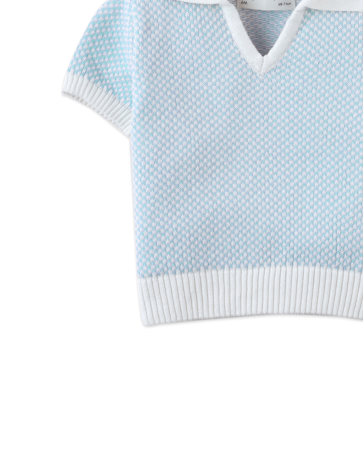 Baby Lucius Popcorn Polo with Ribbed Cuffs & Hem style detail