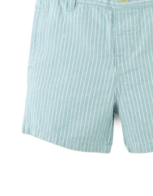 Baby Louis Cotton Linen Striped Chino Shorts style detail