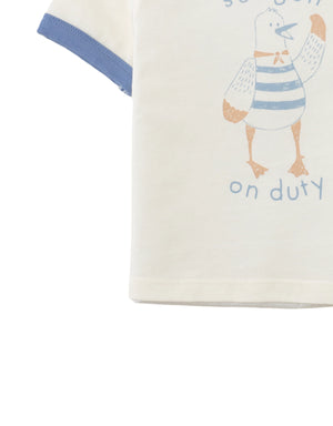 Baby Mathias Ringer Tee with Seagull Graphic style detail