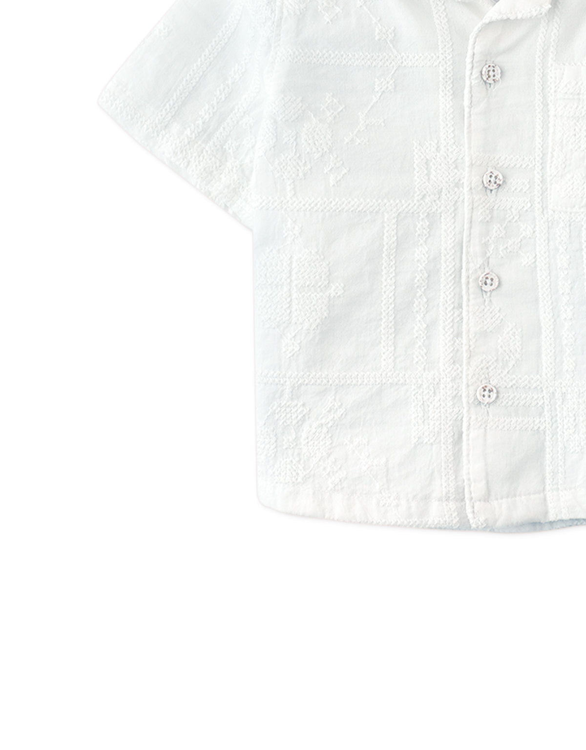 Baby Timothy Embroidered Camp Collar Shirt style detail