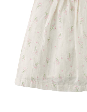 Baby Maia Embroidered Motif Dress with Smocking style detail