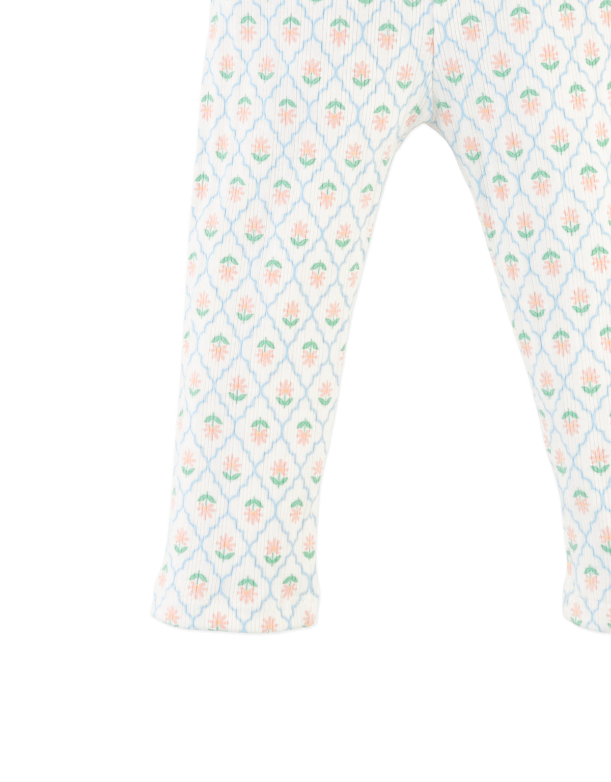 Baby Zoya Ribbed Leggings with Floral Damask Print style detail