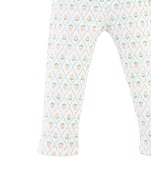 Baby Zoya Ribbed Leggings with Floral Damask Print style detail