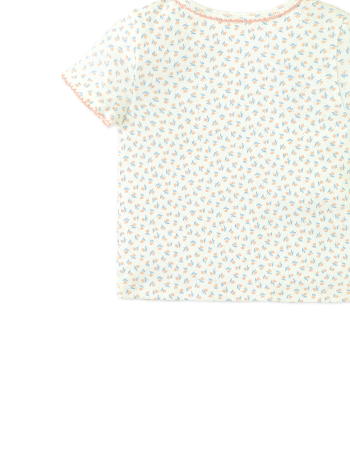 Baby Sylvie Floral Pointelle Ribbed Tee with Picot Edge Trim style detail