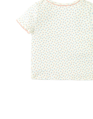 Baby Sylvie Floral Pointelle Ribbed Tee with Picot Edge Trim style detail