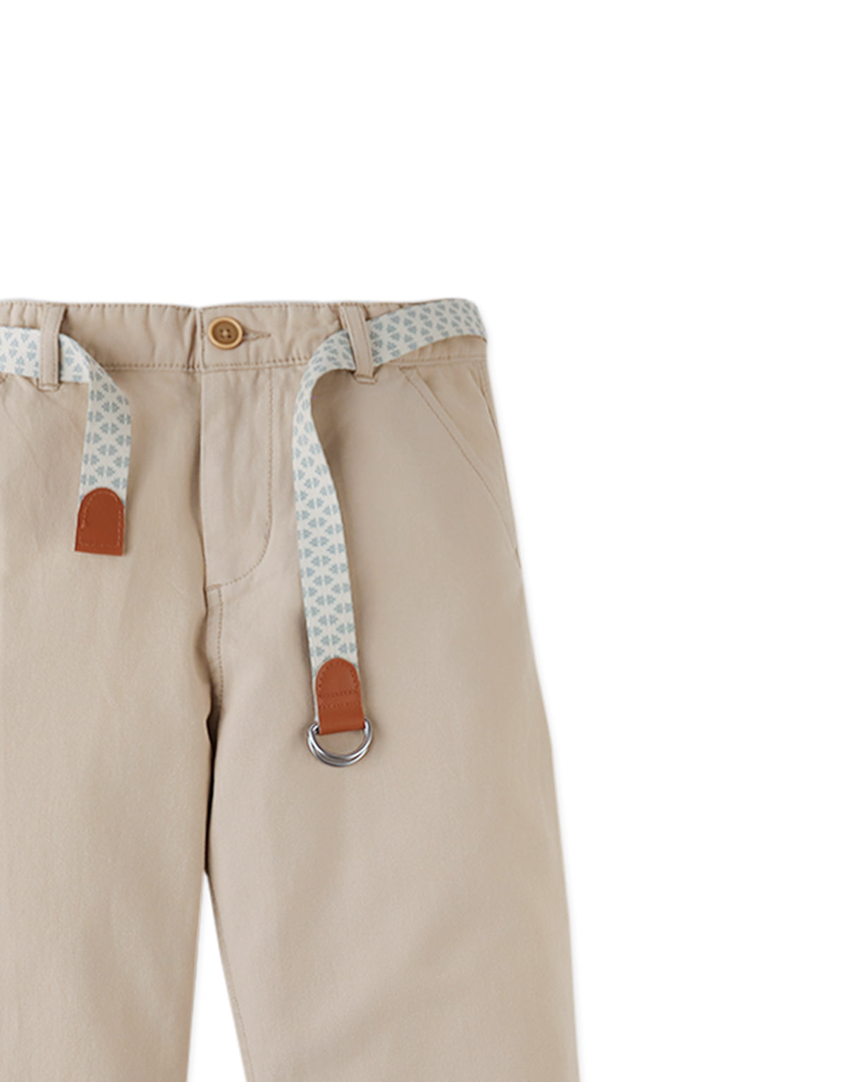 Moblit Regular- Fit Pants with Printed Garrison Belt close-up detail