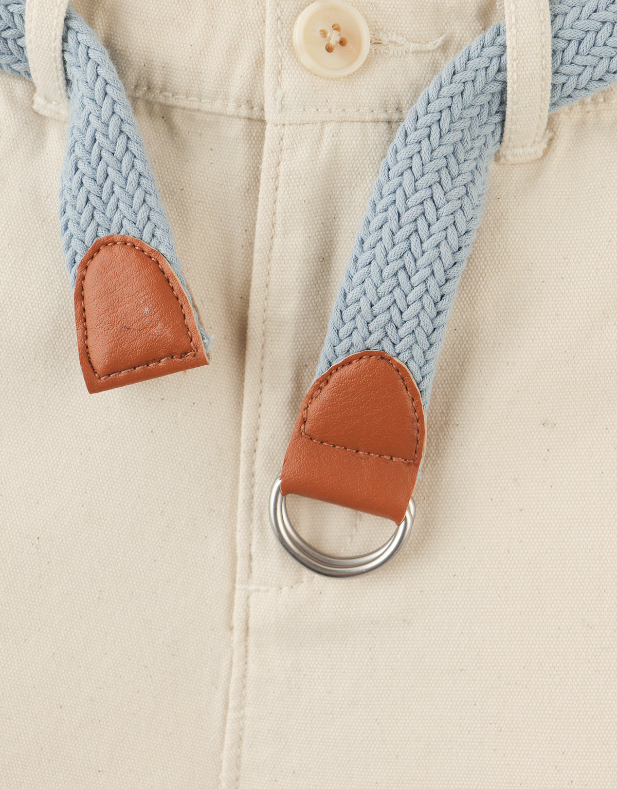 Blaine Regular Fit Canvas Shorts with Braided Cotton Belt outfit styling