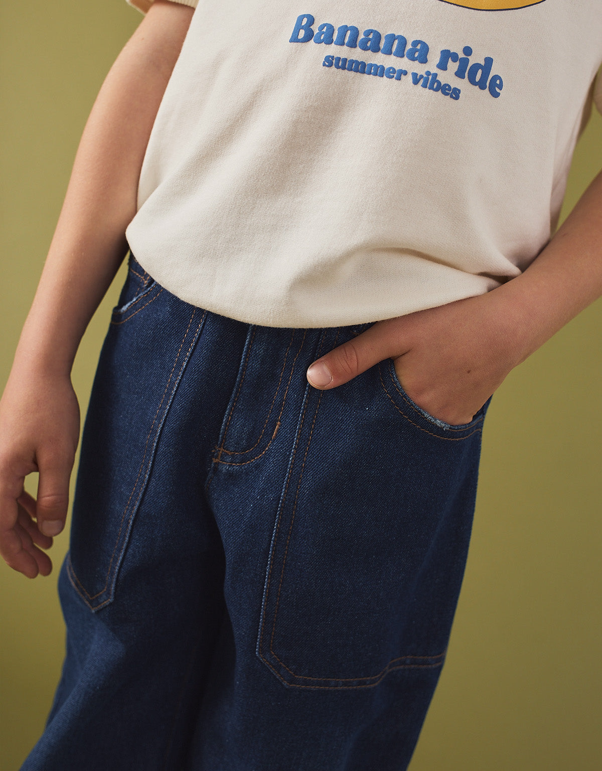 Blitz Relaxed Tapered Denim Pants with Patch Pocket outfit styling