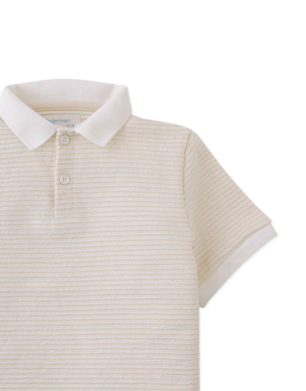 Eren Textured Stripe Terry Polo Shirt close-up detail