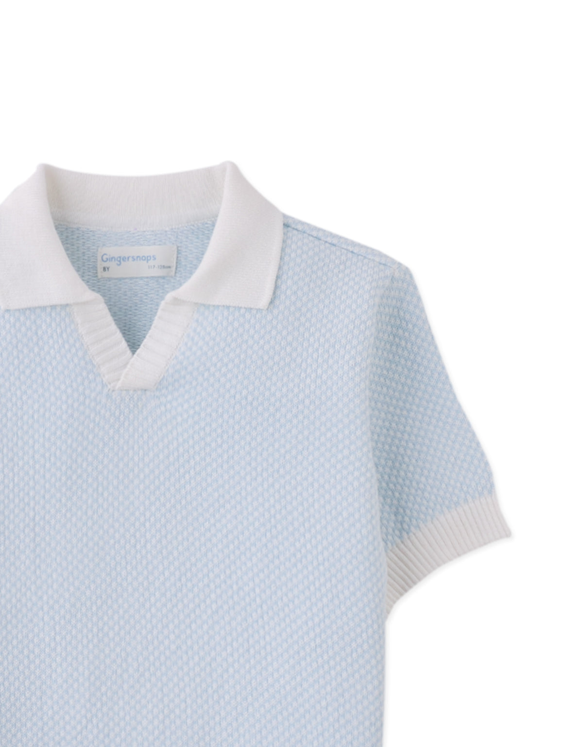Lucius 2-Tone Polo with Ribbed Cuffs & Hem close-up detail