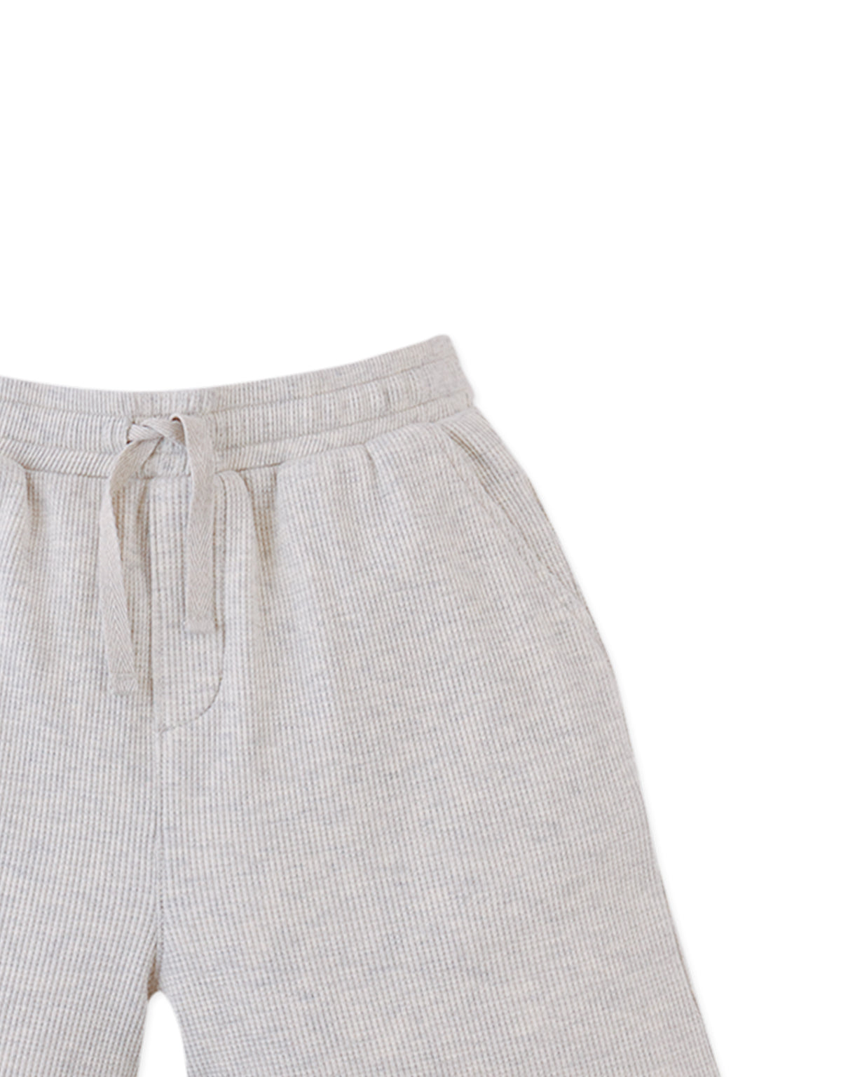 Denzel Waffle Knit Drawstring Shorts close-up detail