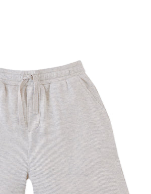 Denzel Waffle Knit Drawstring Shorts close-up detail