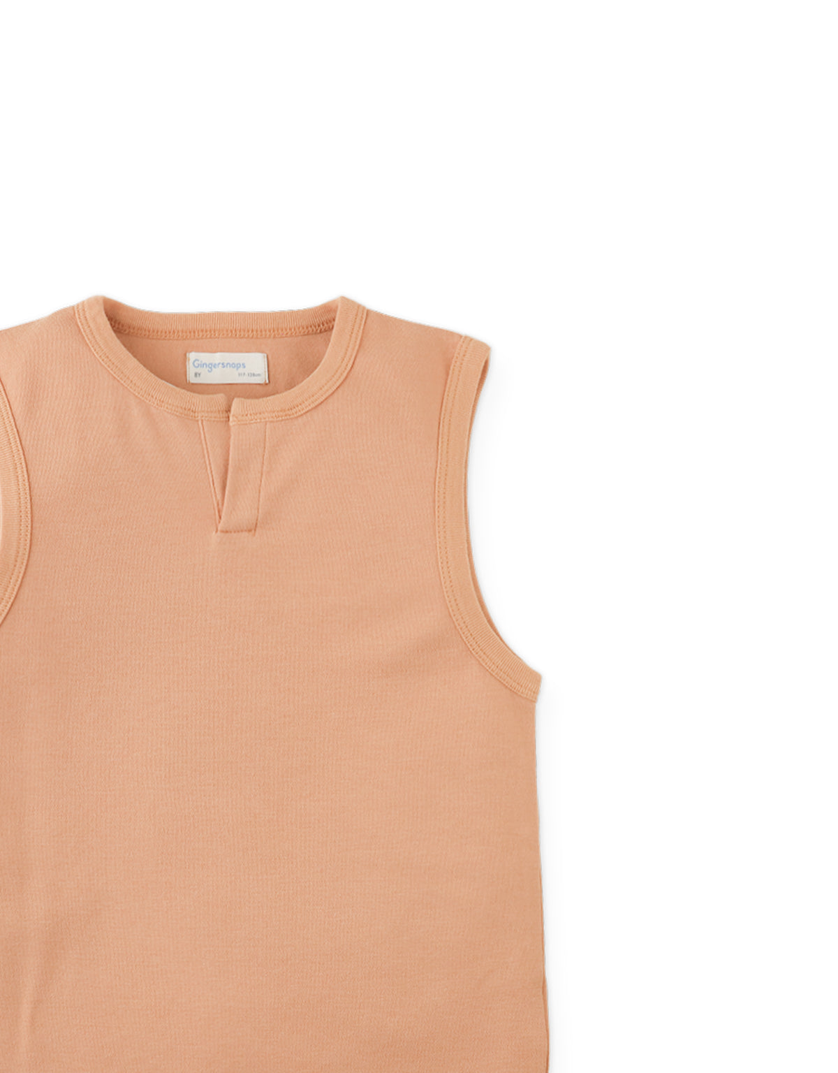Rafael Henley Tank with Interlock Fabric close-up detail