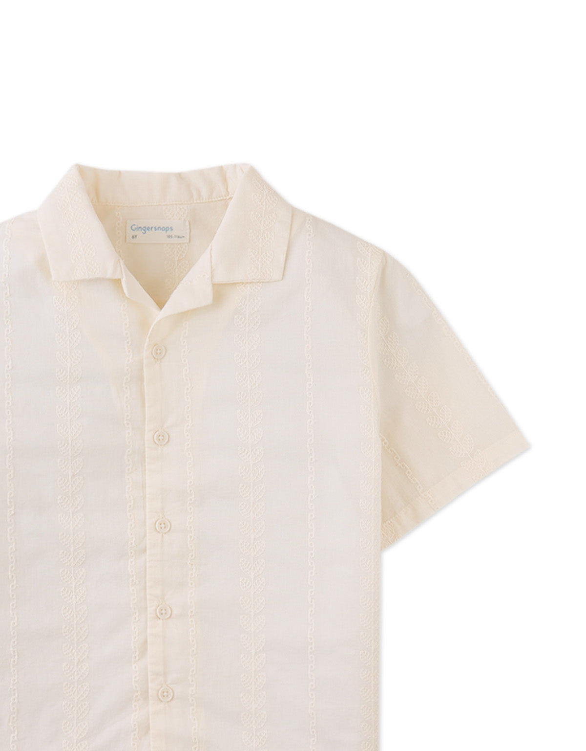 Armin Embroidered Camp Collar Shirt close-up detail