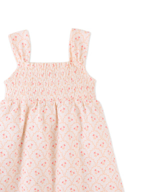 Elena Smocked Strappy Textured Dress close-up detail