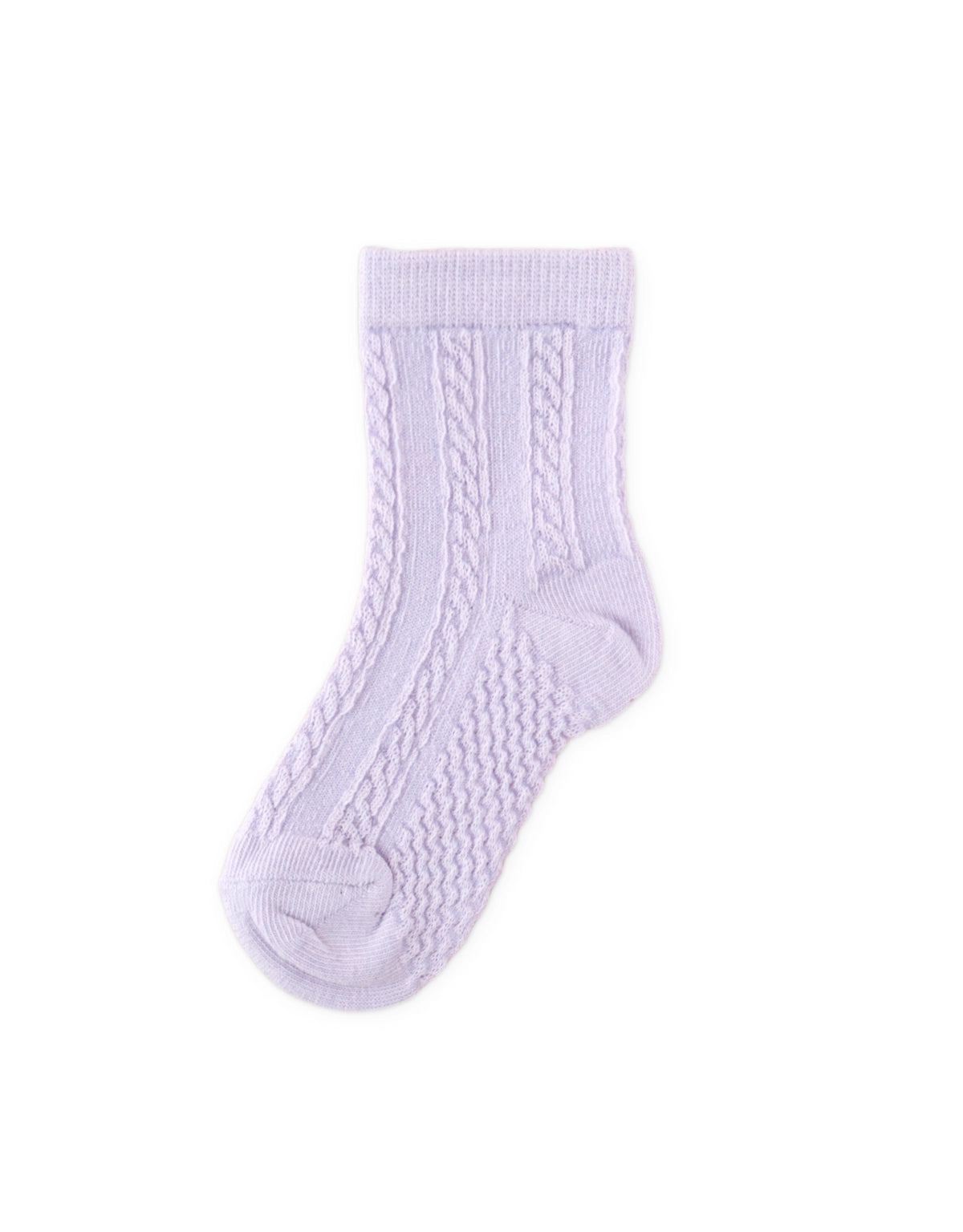Fine Cable Knit Crew Socks model view