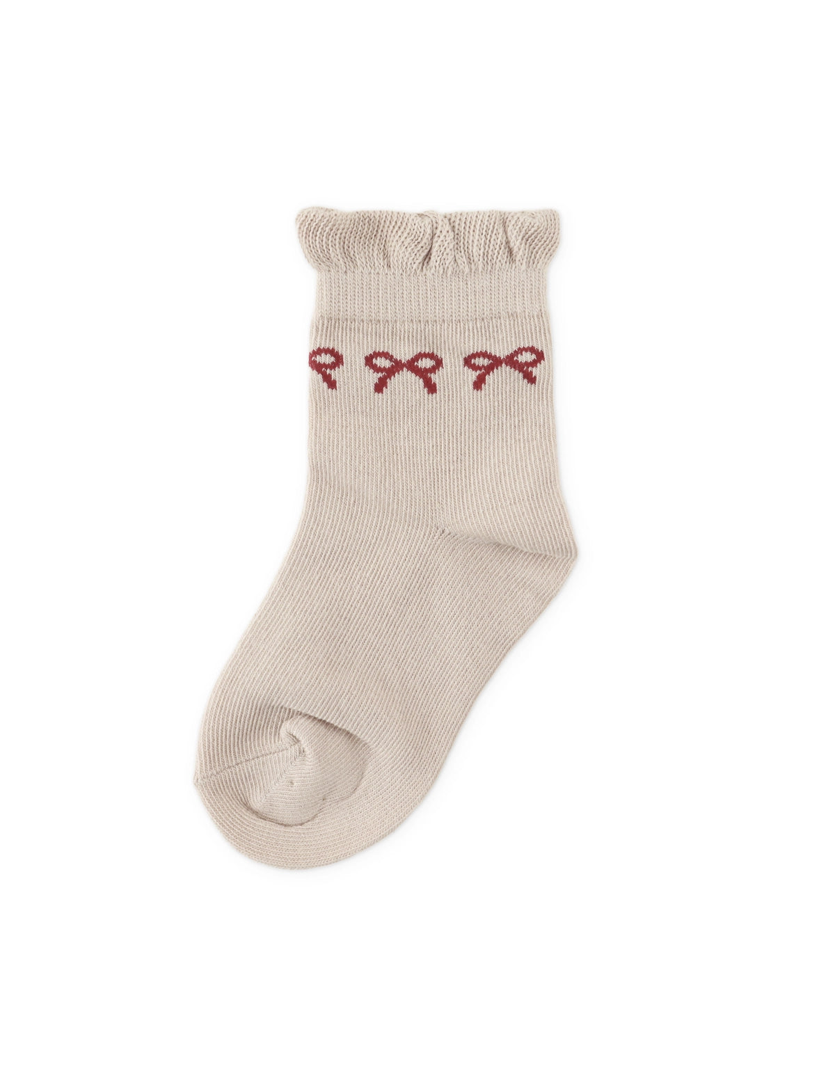 Frilly Crew Socks with Bow Intarsia Design outfit styling