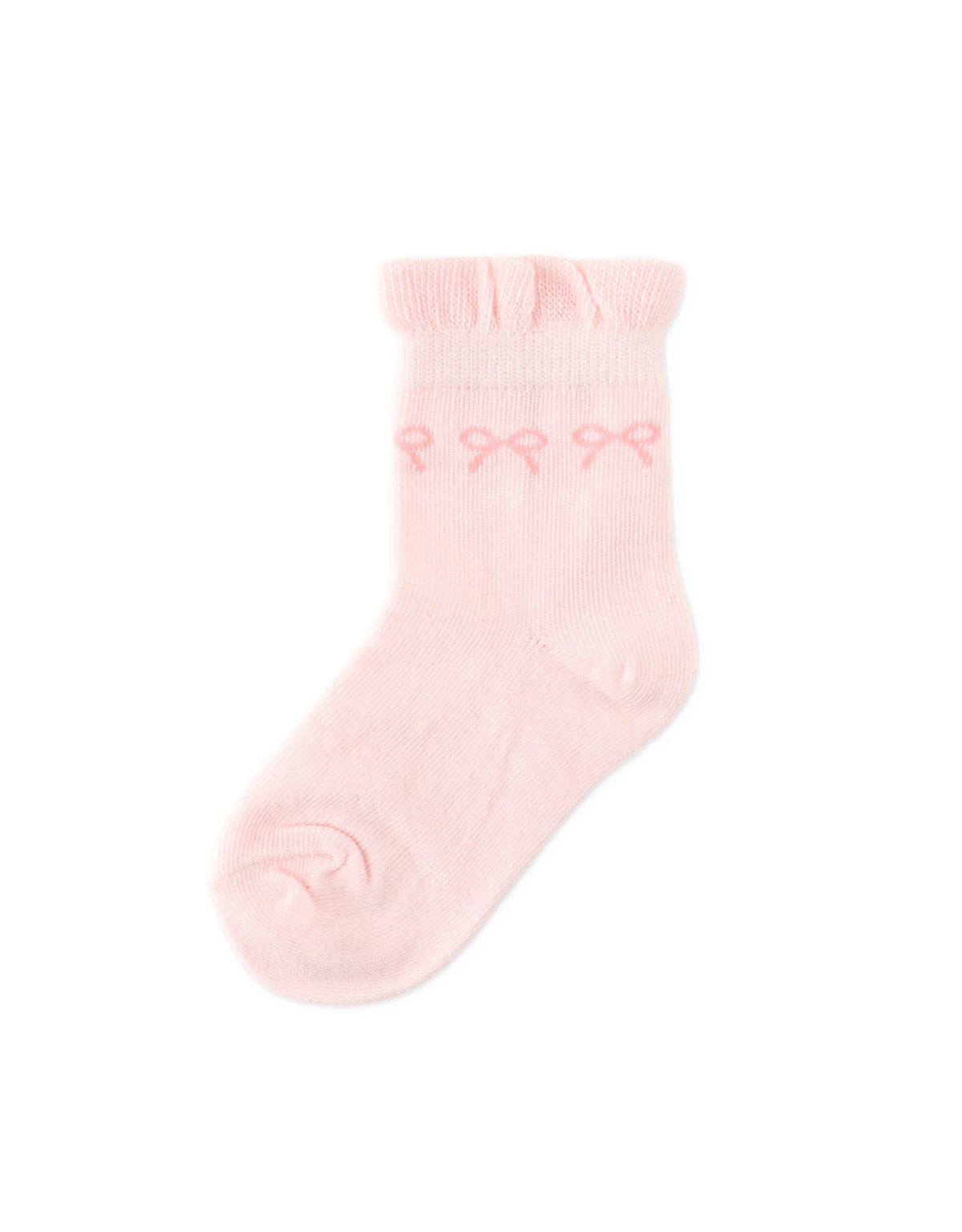 Frilly Crew Socks with Bow Intarsia Design product photo