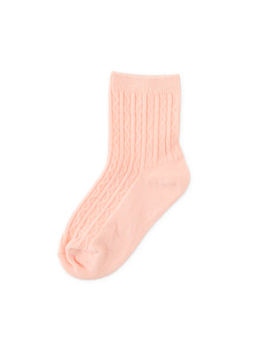 Cable Knit Crew Socks front view