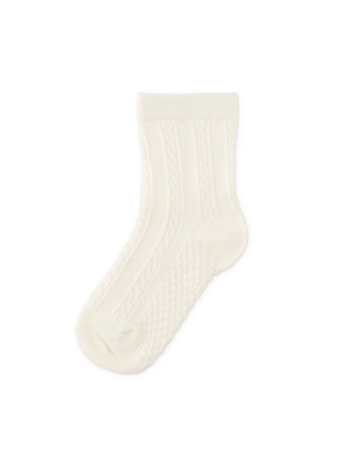 Fine Cable Knit Crew Socks side view