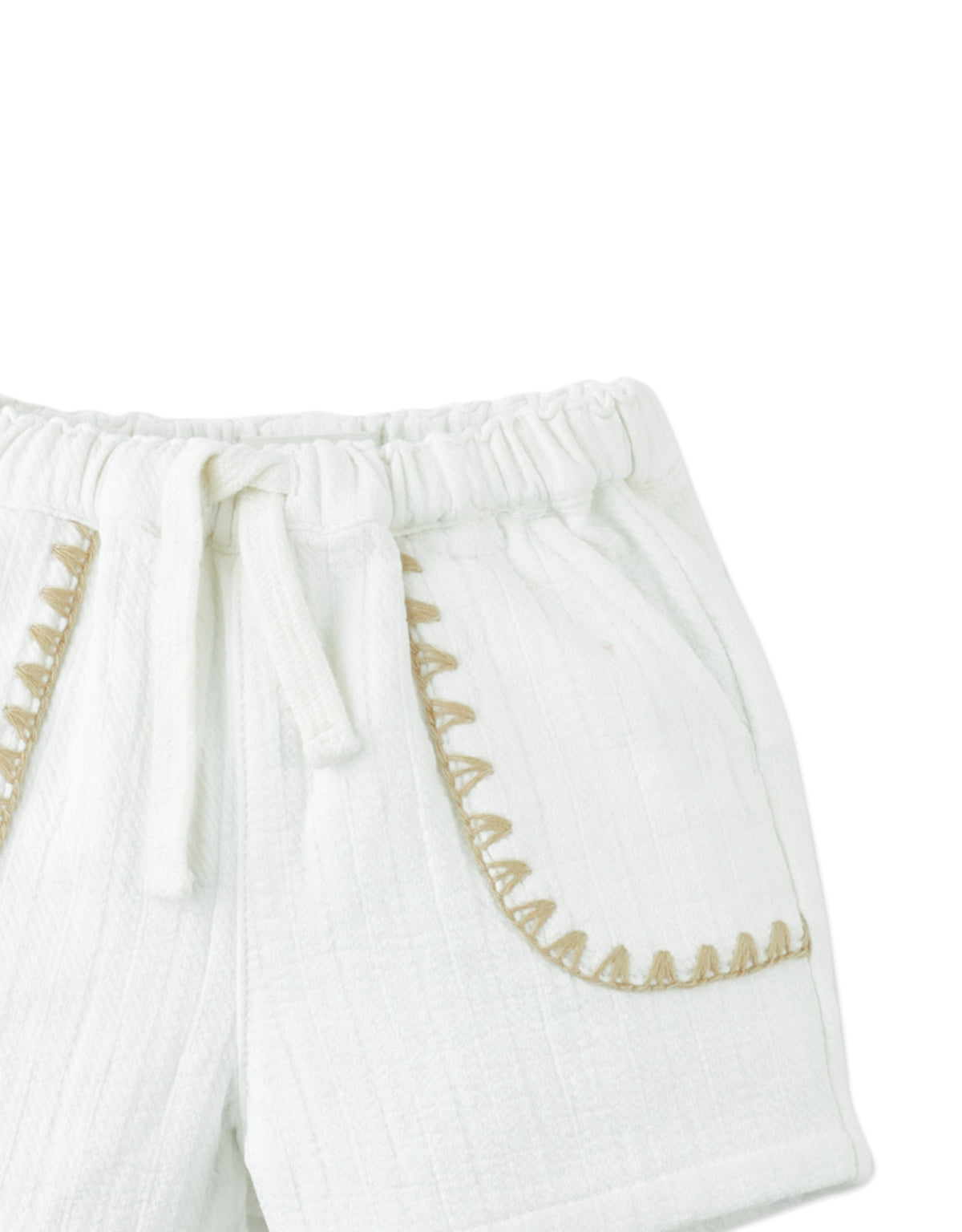 Baby Marlow Drawstring Shorts with Contrast Stitching side view