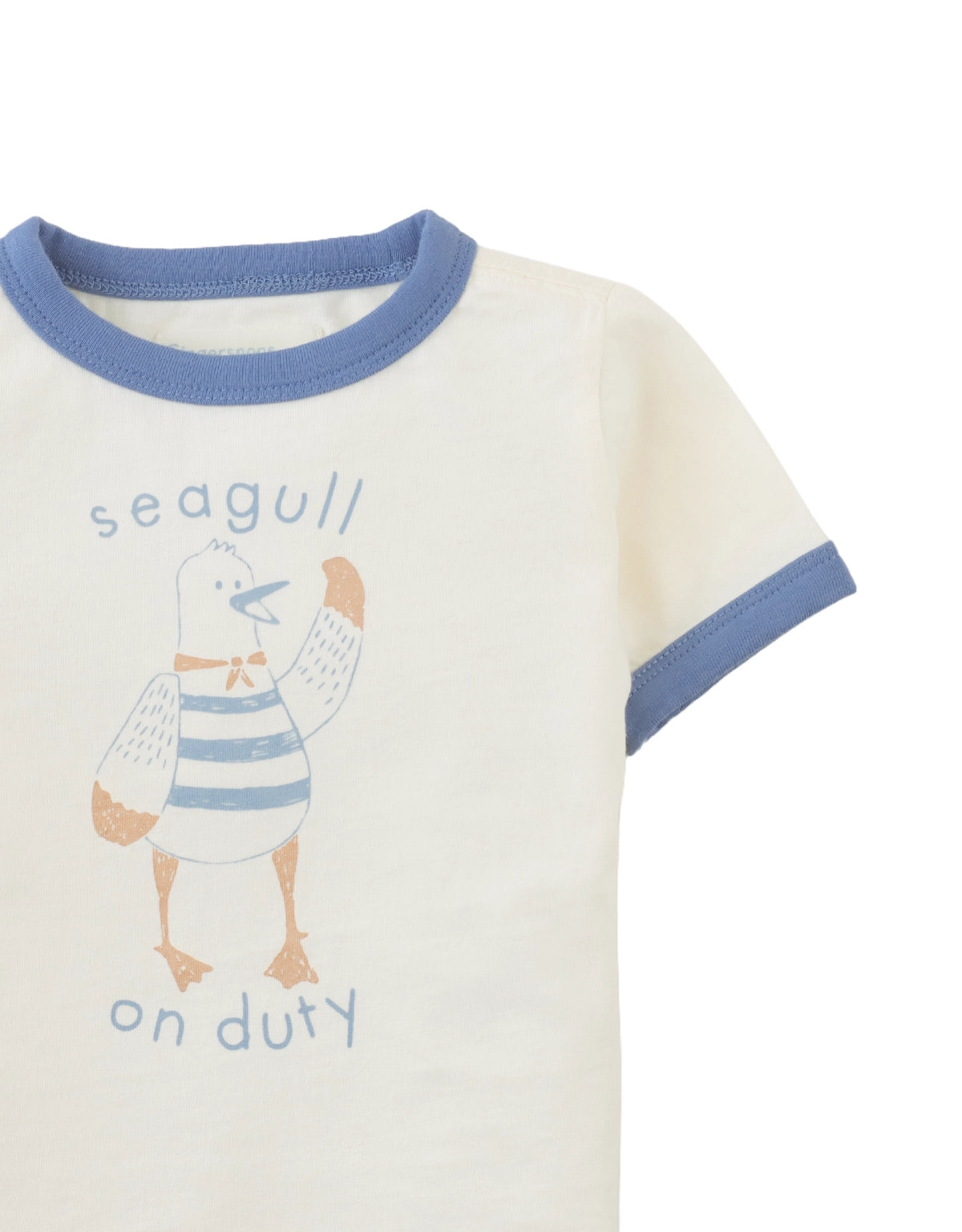 Baby Mathias Ringer Tee with Seagull Graphic close-up detail