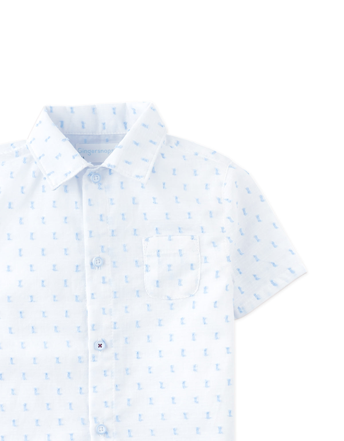 Baby Arnold Textured Dobby Shirt with Ant Embroidery close-up detail