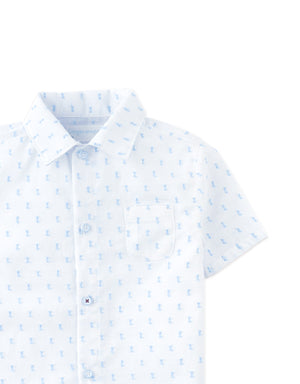 Baby Arnold Textured Dobby Shirt with Ant Embroidery close-up detail